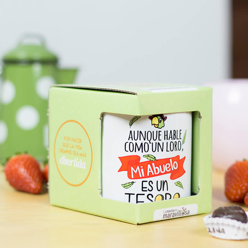 Taza de Café y Té. Aunque hable como un loro mi abuelo es un tesoro - Imagen 2