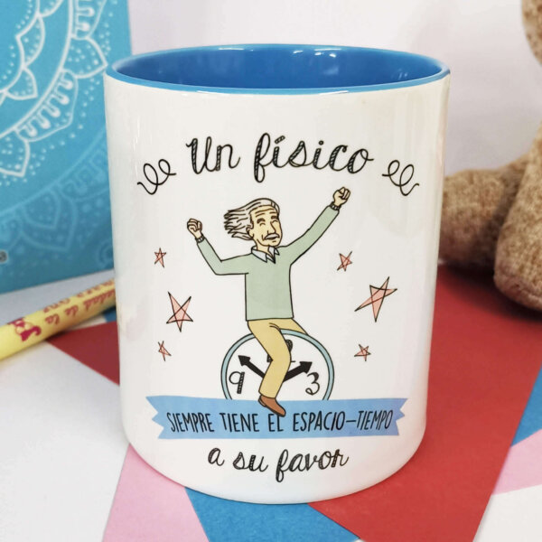 Taza Un físico siempre tiene el espacio-tiempo a su favor