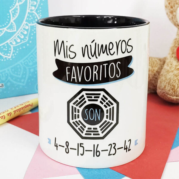 Taza Mis números favoritos son 4-8-15-16-23-42 - (Lost)