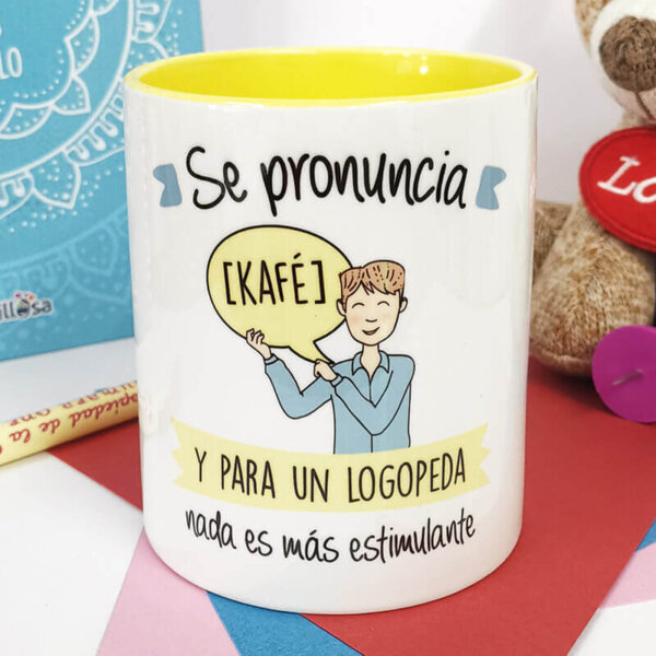 Taza Se pronuncia Kafé y para un logopeda nada es más estimulante